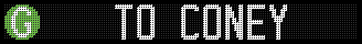 Generated MTA Display with message To Coney Island The next stop is Church ave