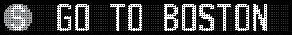 Generated MTA Display with message GO TO BOSTON WITH THE NEW PETER PAN LINE